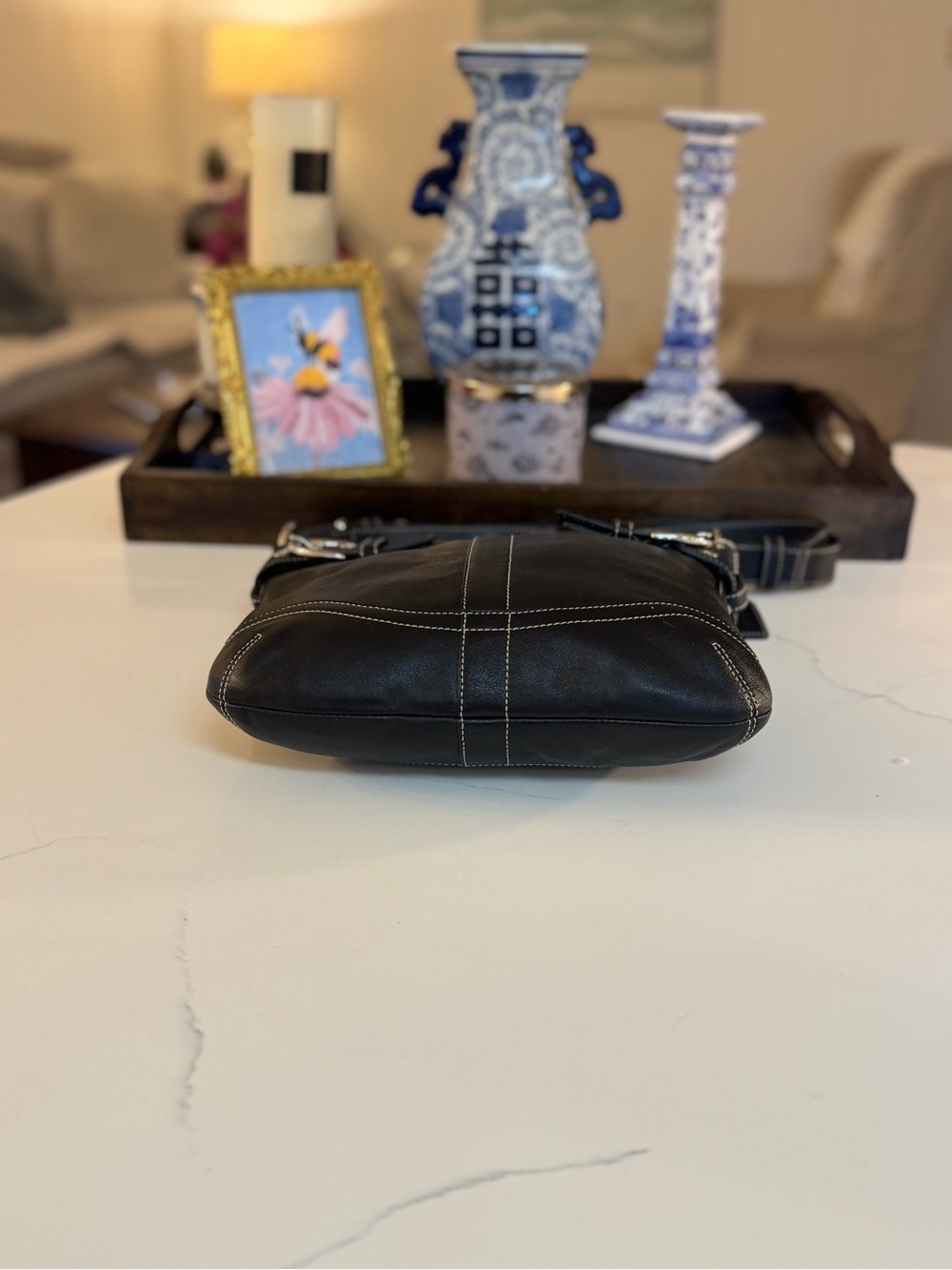 🖤 COACH Y2K VINTAGE SOHO BLACK LEATHER BUCKLE BAG. - Picture 7 of 14